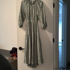 Green midi dress with back slit